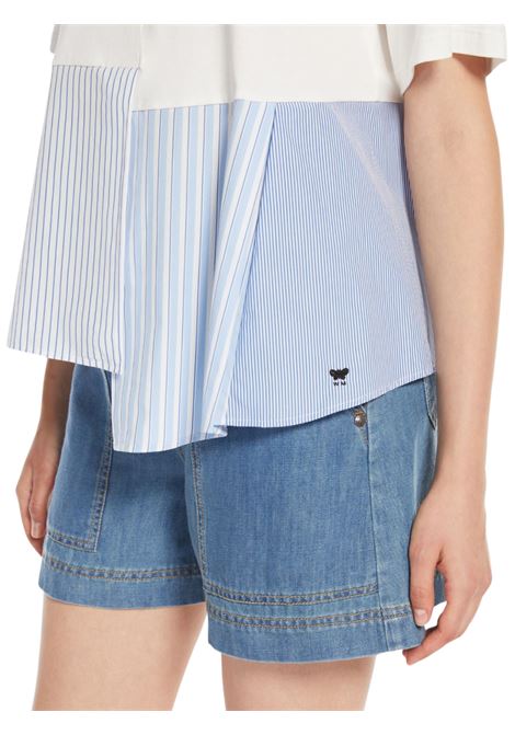 t-shirt in jersey di cotone unito e rigato Weekend MAXMARA | BIRD001
